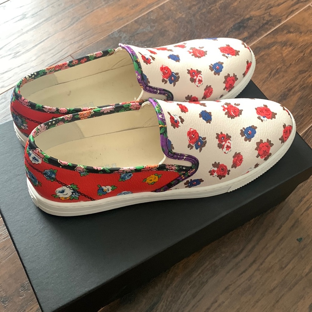 Coach multi color slip on shoes